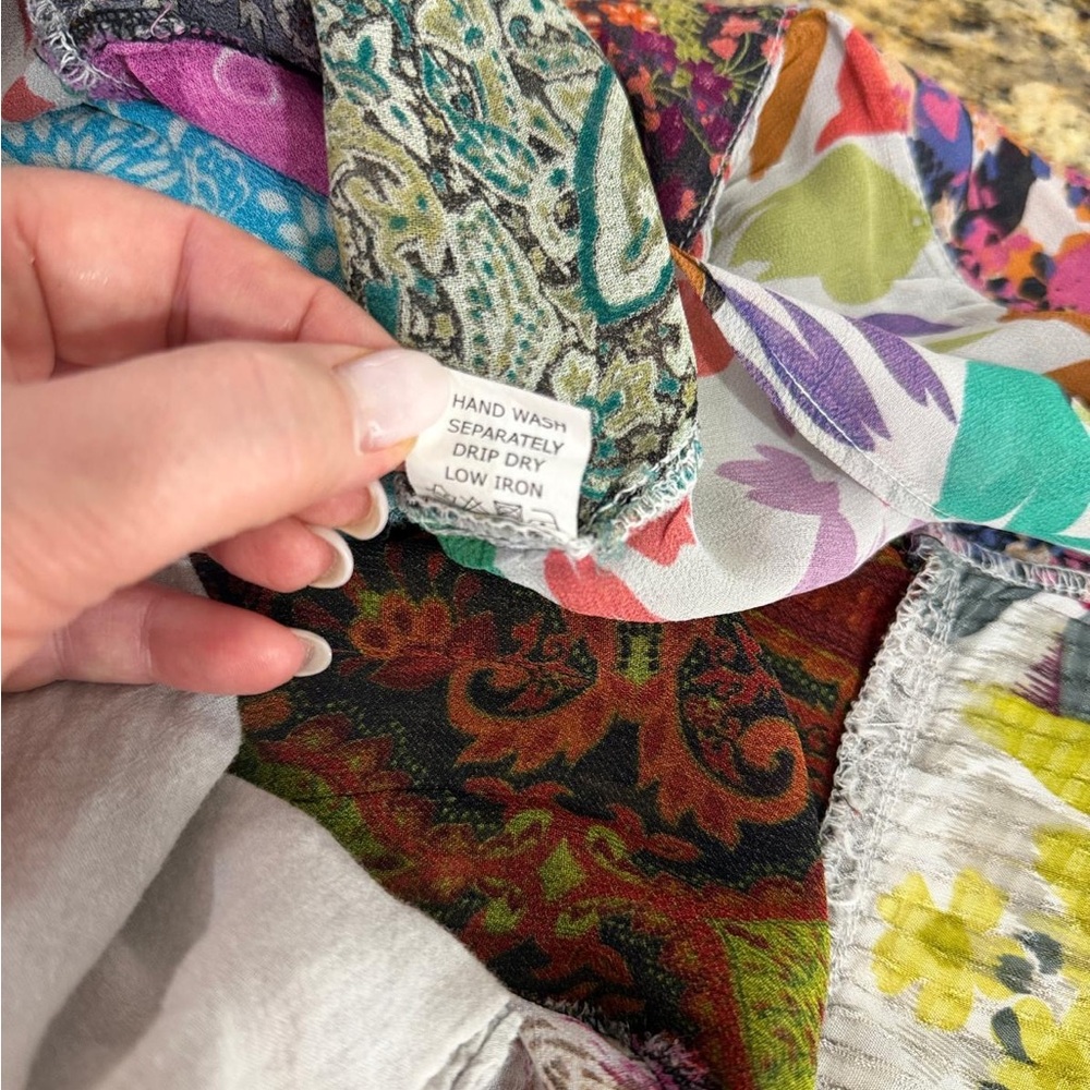 Young Threads Patchwork Boho Mini Dress Denim Bod… - image 9